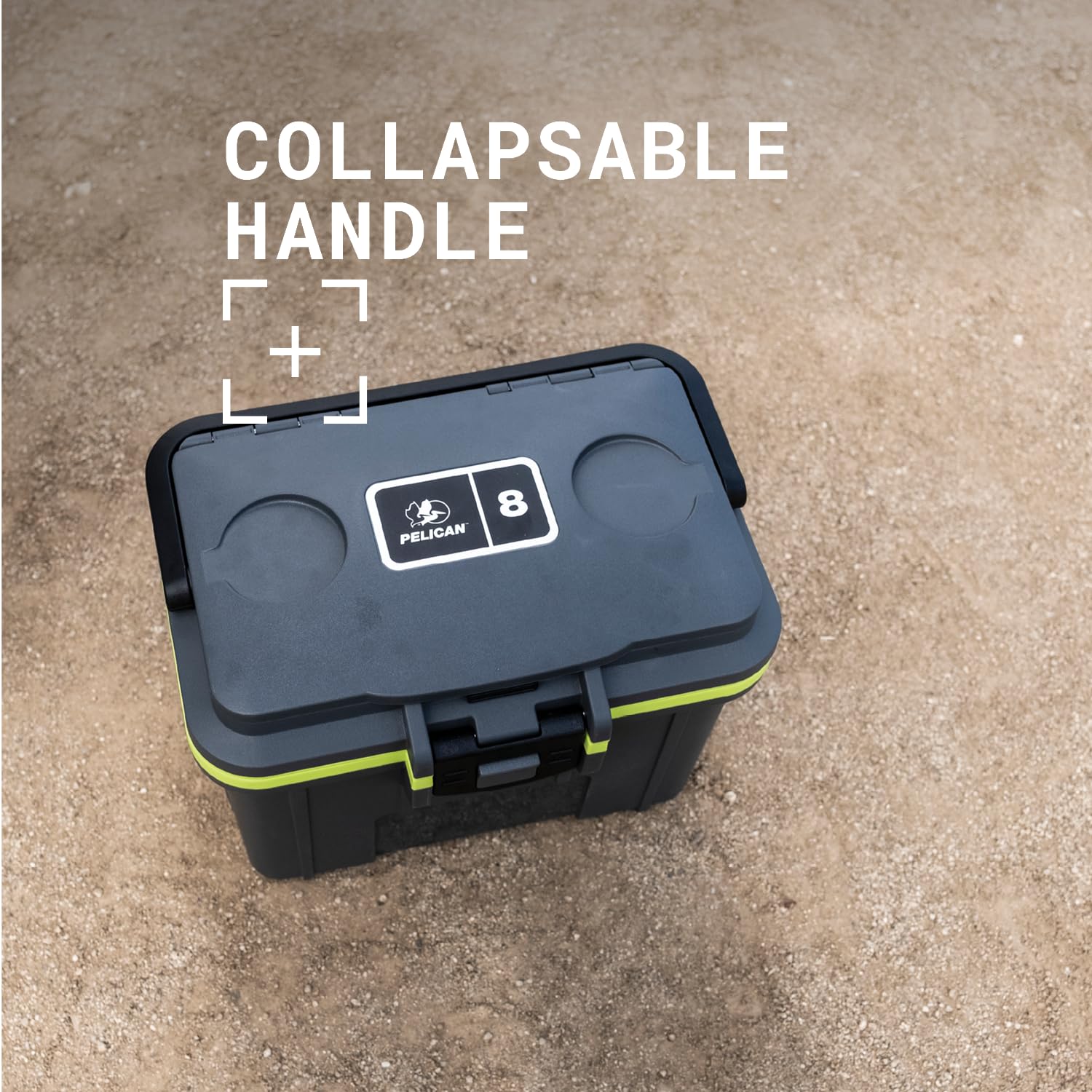 Pelican 8 Quart Lunch Box Cooler dimensions 10.8 by 6.4 by 7.5 inches.