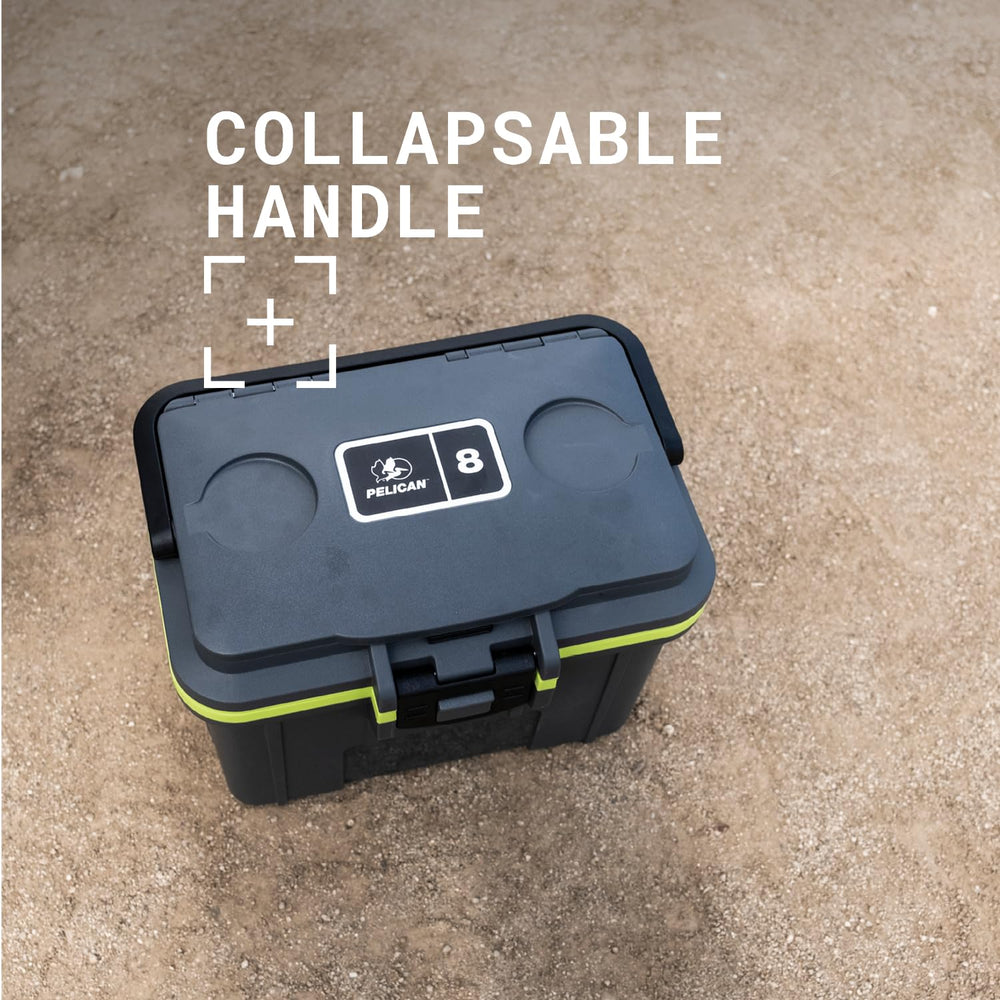 Pelican 8 Quart Lunch Box Cooler dimensions 10.8 by 6.4 by 7.5 inches.