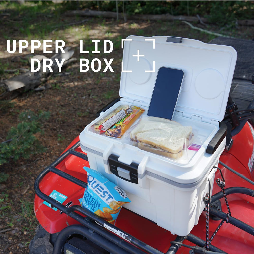 Pelican 8 Quart Lunch Box Cooler side tie-down openings for secure mounting.