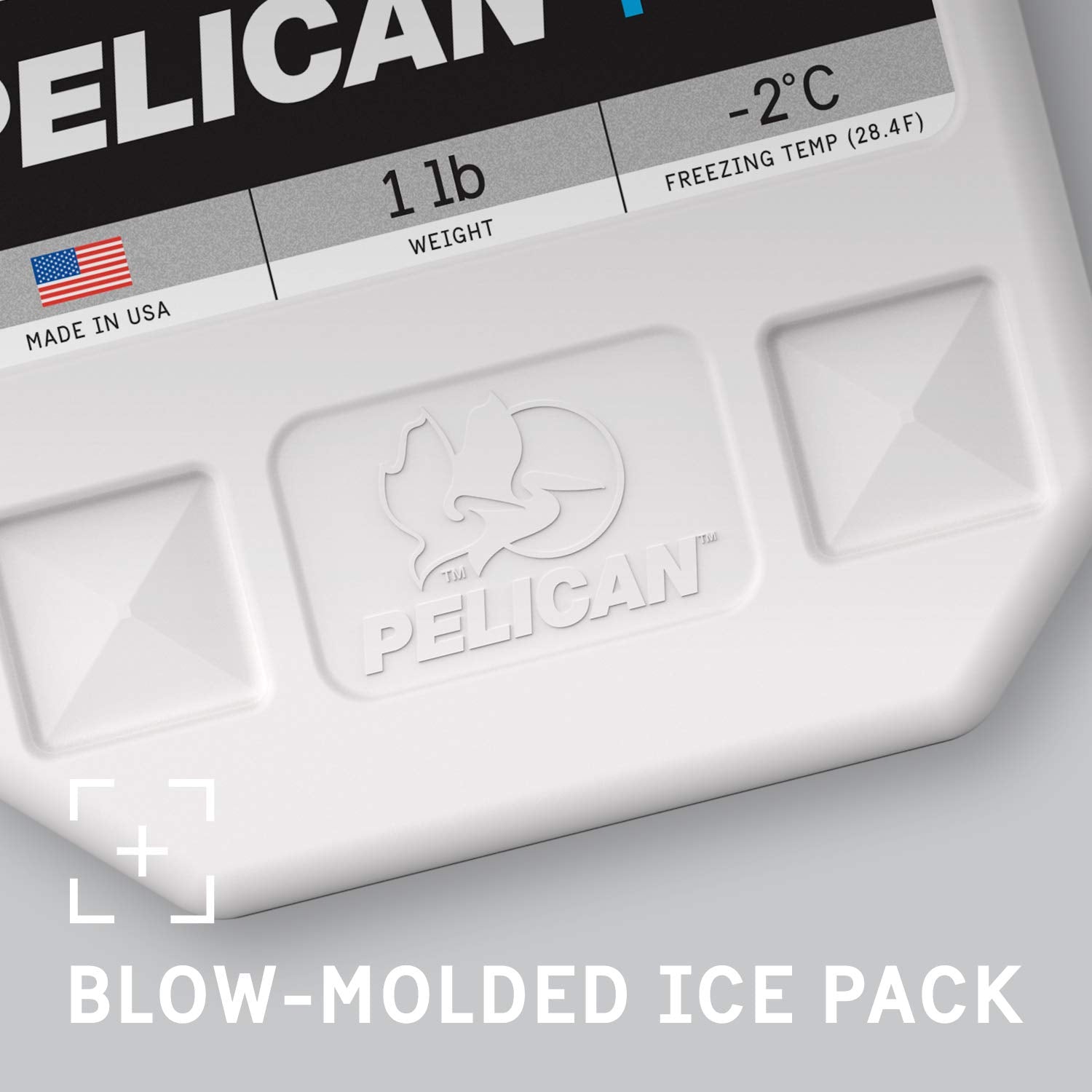 Pelican ice pack UV shell closeup highlighting sun protection.