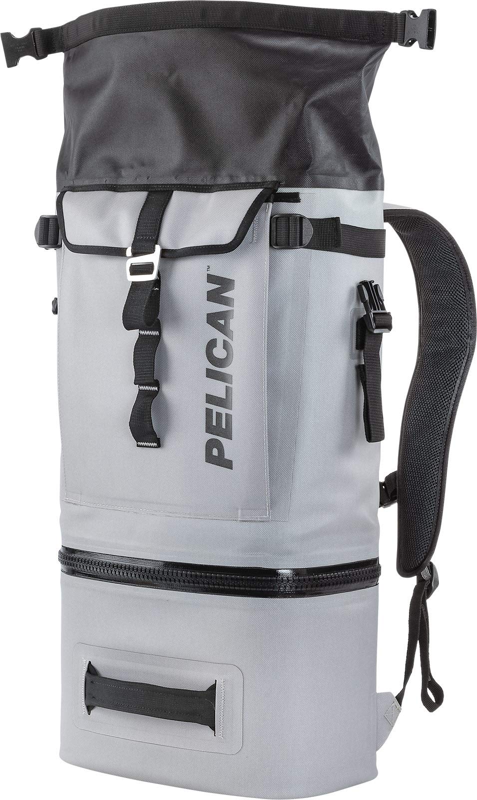 Pelican Dayventure Backpack Cooler roll-top open, easy access to chilled items