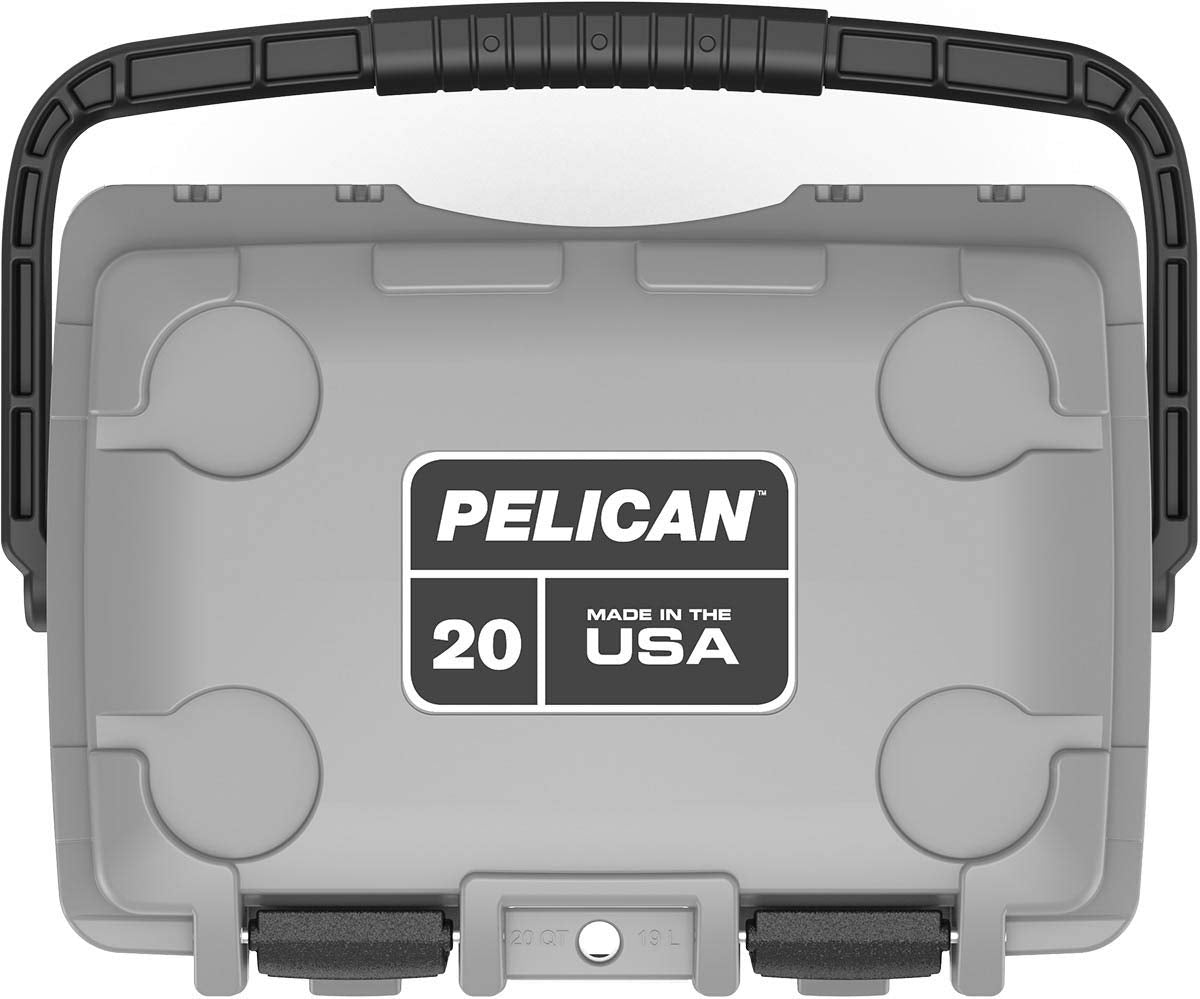 Pelican Elite 20Qt locking-latches detail illustrating secure closure on rugged trips