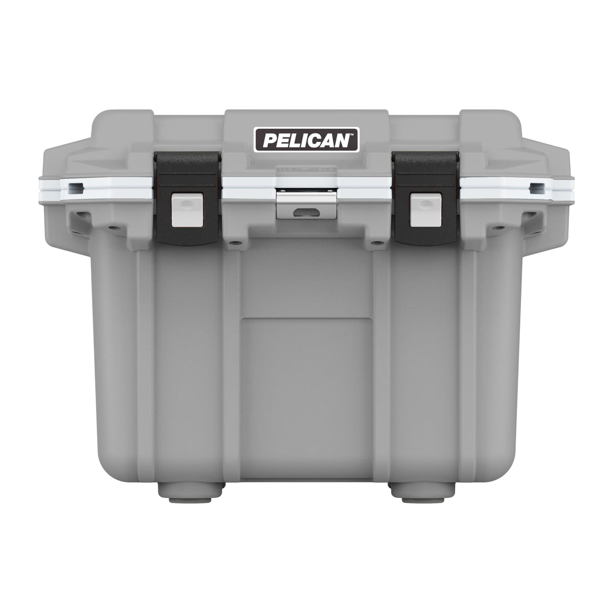 Pelican Elite 30qt cooler top view with rugged cement/white finish for outdoor adventures