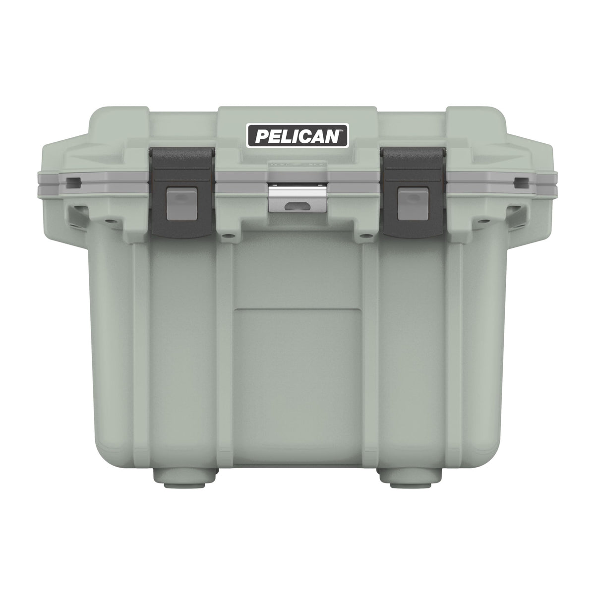 Pelican Elite 30 Qt Sage/Gray latches provide rugged closure for outdoor use