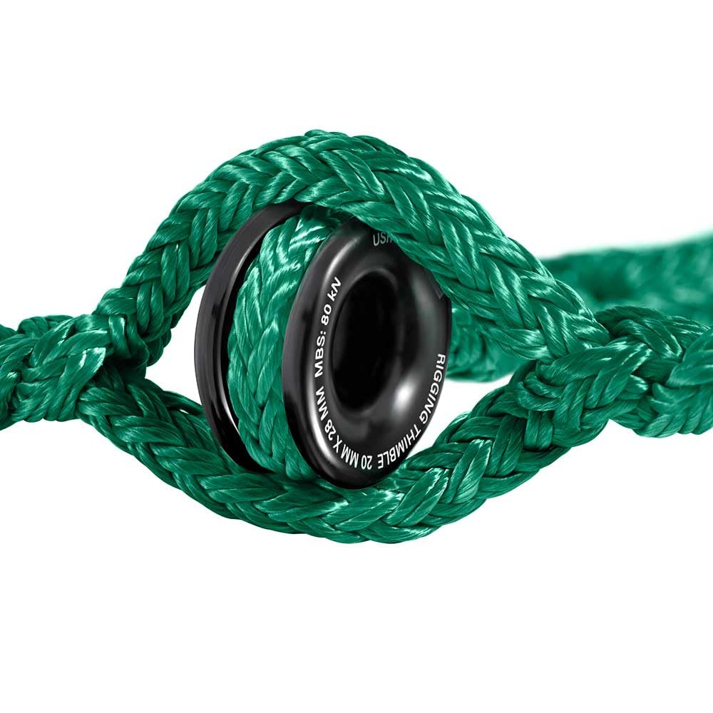 Pelican Rope rigging sling enables quick setup around trees with minimal hardware.