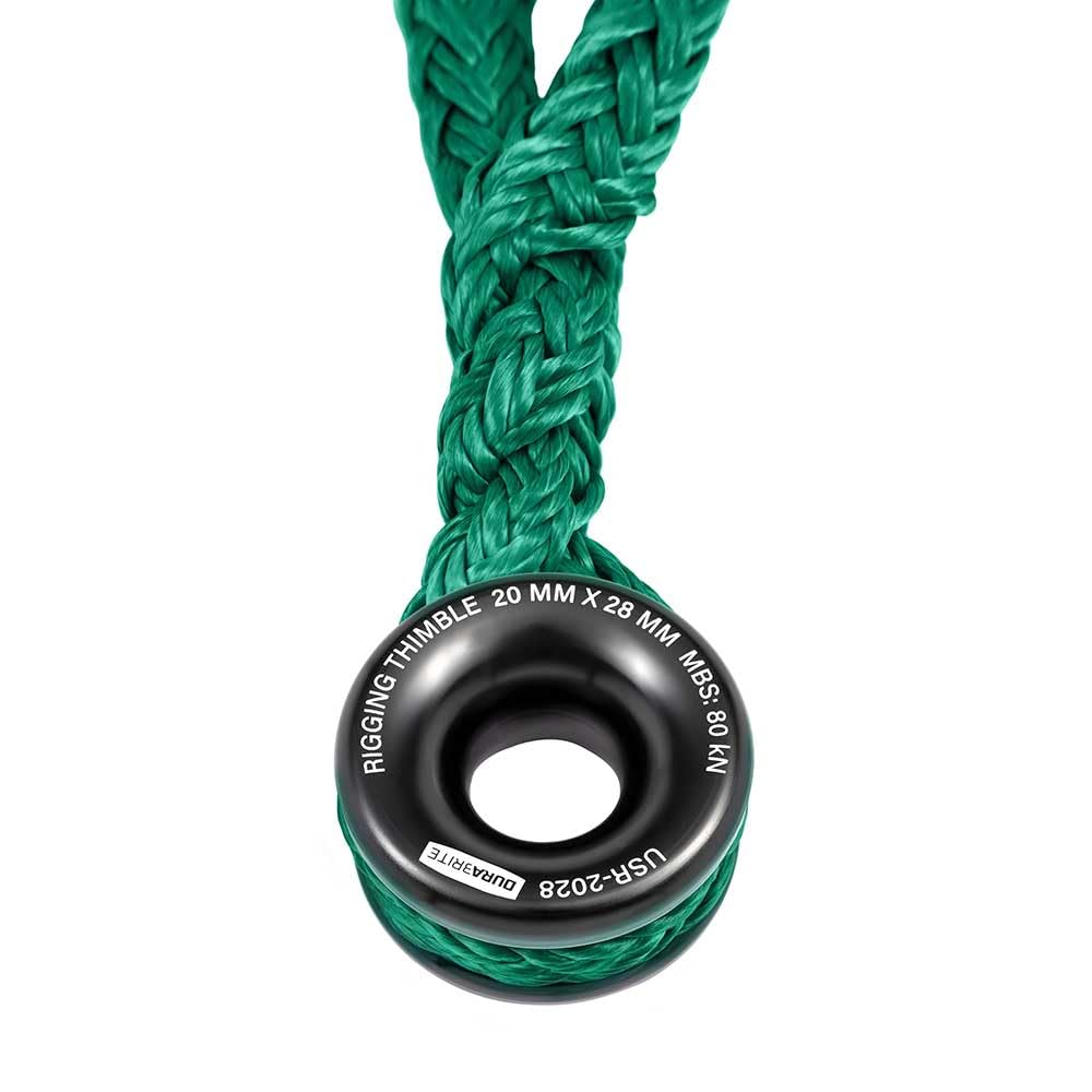 Pelican Rope green 12 ft sling ready for arborist rigging and anchors.