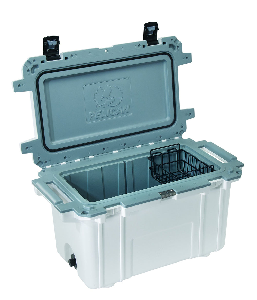 Pelican removable-washable basket for easy cleaning after fishing trips.
