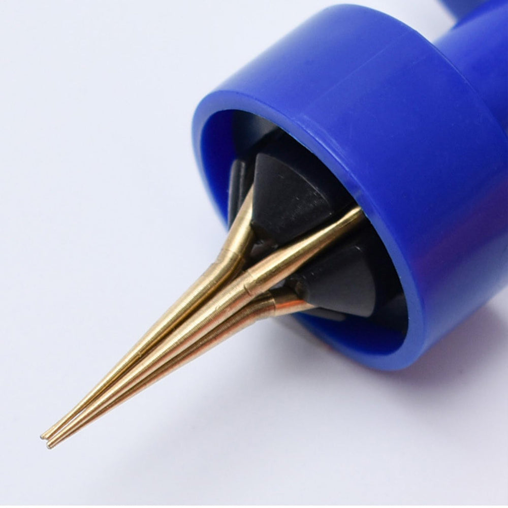 Pellet Bander Tool close-up demonstrates secure clamp grip on lures.
