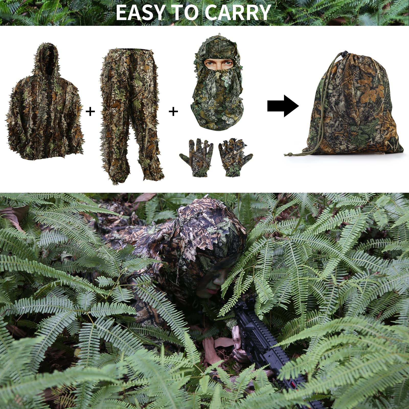 PELLOR Ghillie Suit forest camouflage ideal for wildlife observation