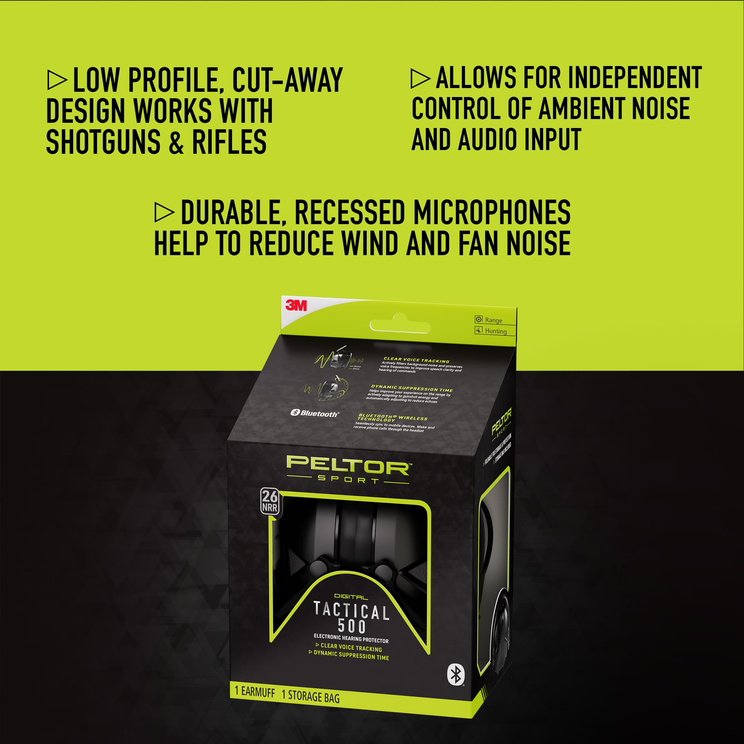 Bluetooth controls on Peltor Sport Tac 500 hearing protection