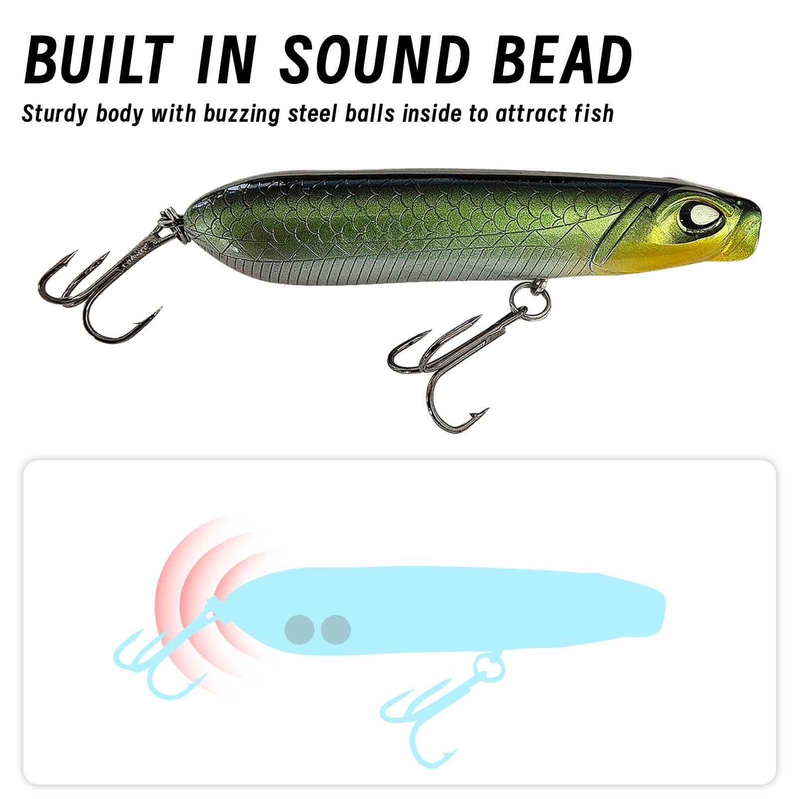 Full set of 5 Pencil Popper lures in box