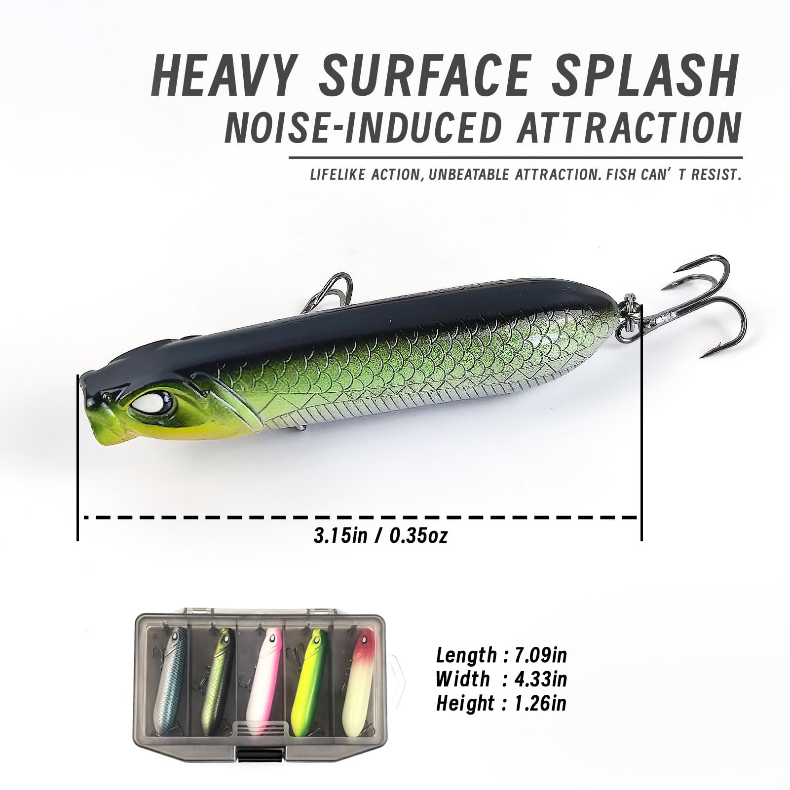 Topwater action demonstration of Pencil Popper