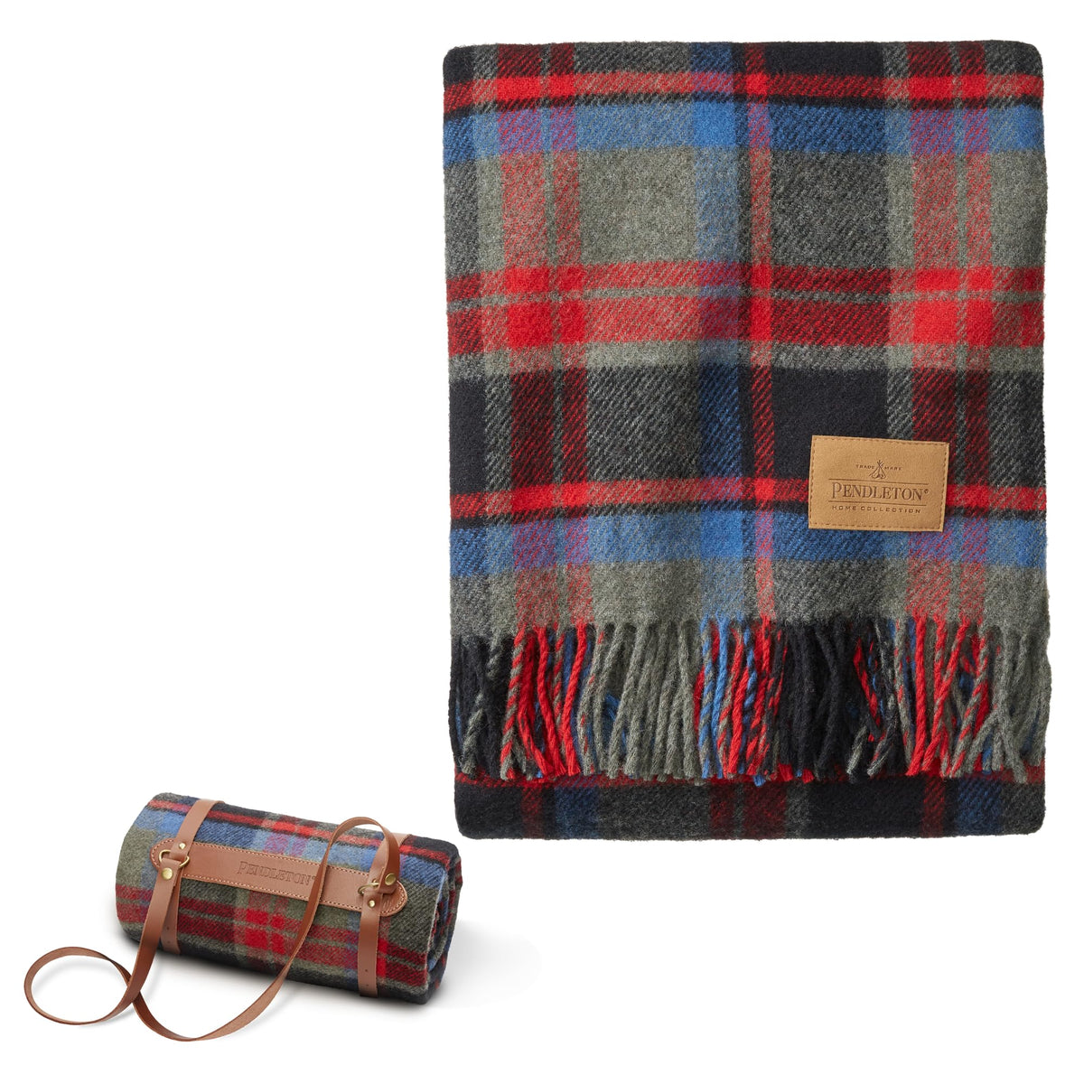 Pendleton wool blanket plaid pattern offers warmth for outdoor adventures and cozy home moments.