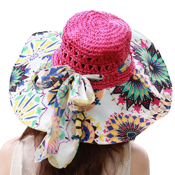Model wearing the hat at the beach for sun protection