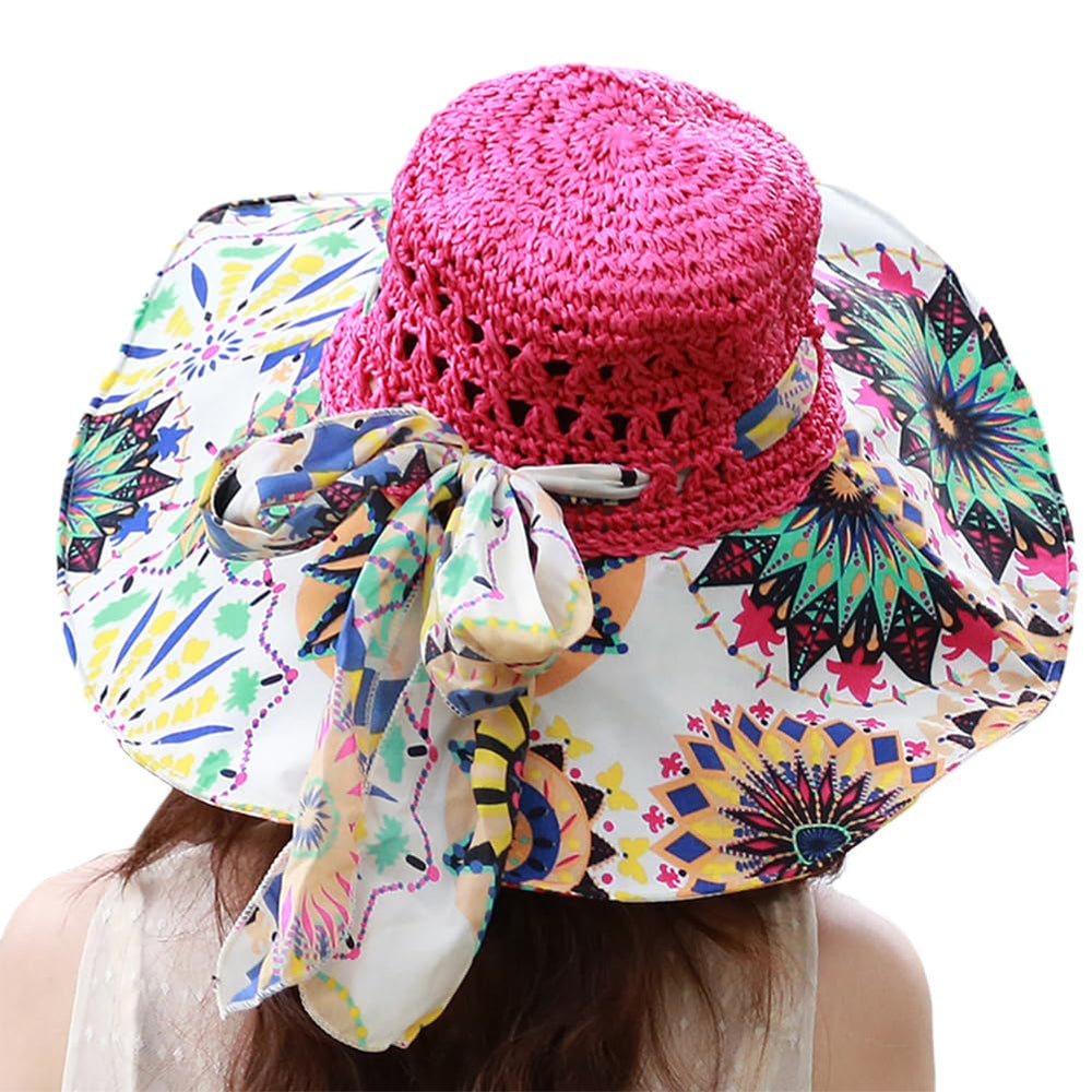 Model wearing the hat at the beach for sun protection