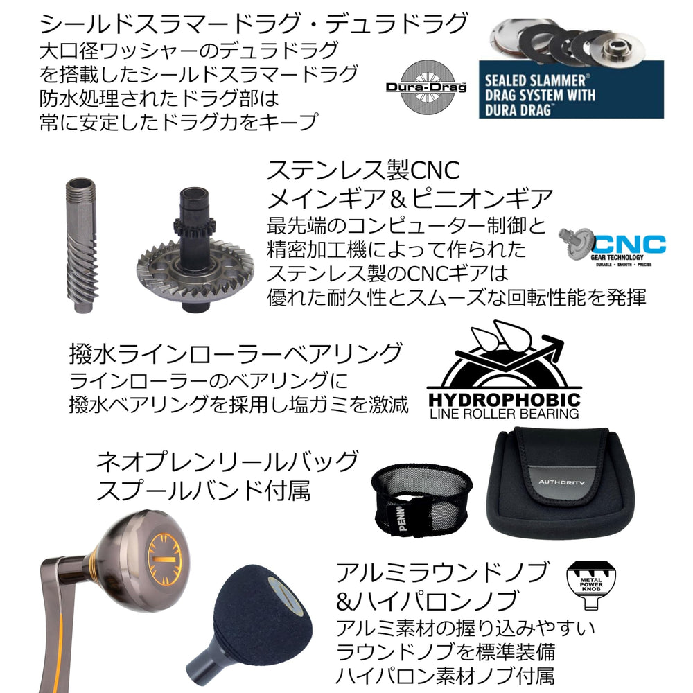 PENN Authority 10500 dial and grip, smooth control for fish day
