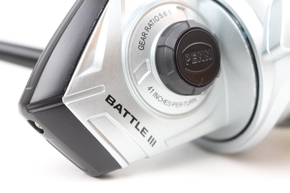 PENN Battle III DX line capacity rings illustrate precise line management for varied setups.