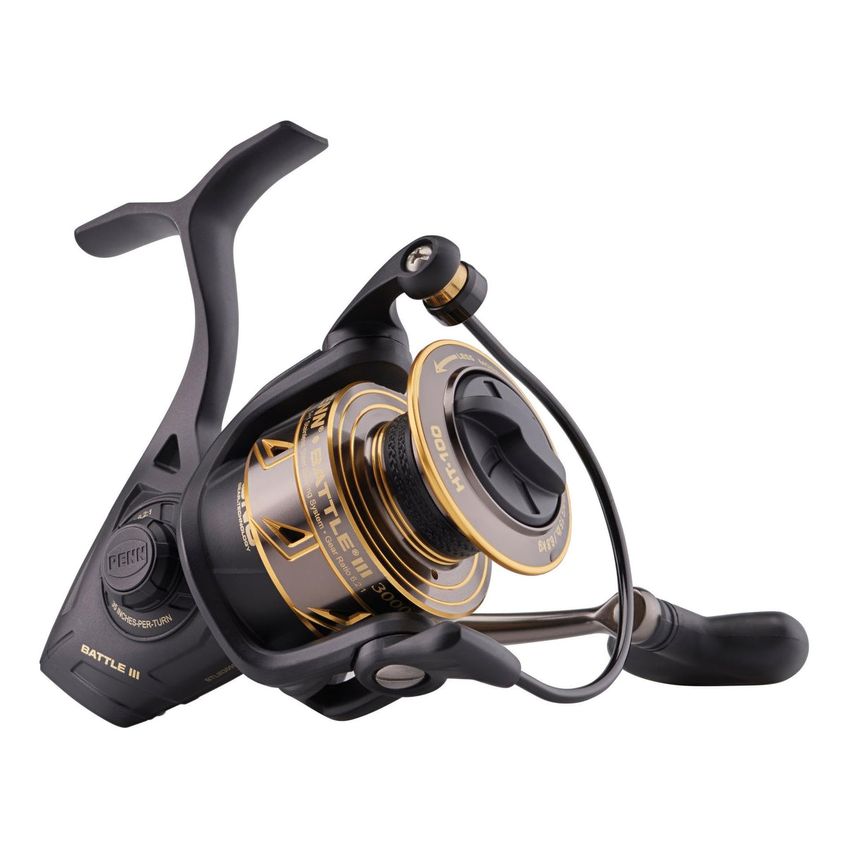PENN Battle III front-drag reel up close for smooth saltwater performance.