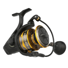 PENN Battle IV 6000 reel body shows rugged full metal construction for saltwater toughness.