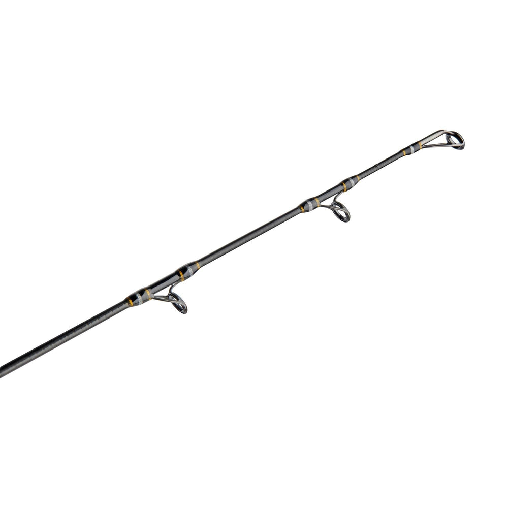 Penn Carnage III aluminum gimbal supports balanced, steady boat retrieves.