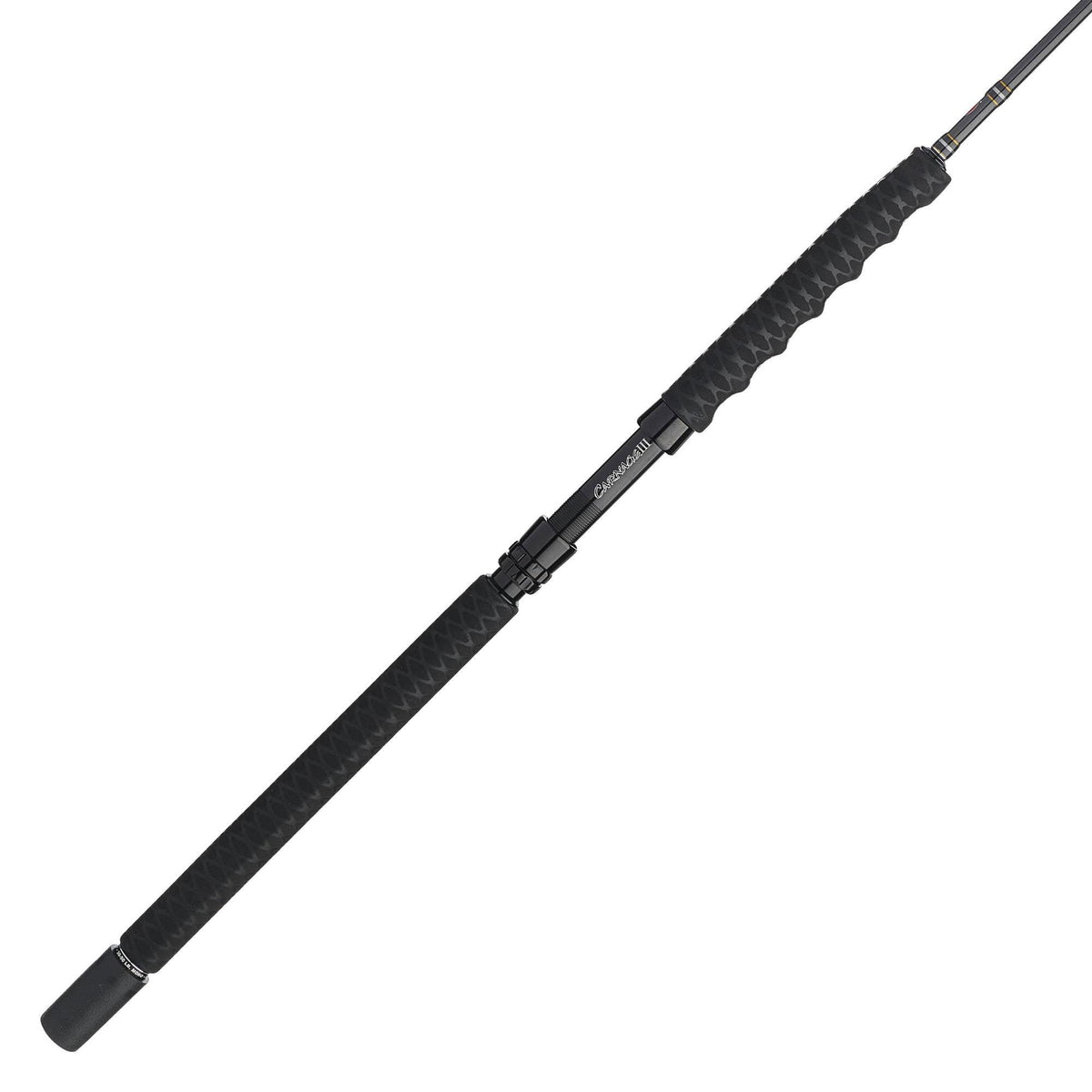 PENN Carnage III boat spinning rod close-up showing balanced, high-performance feel