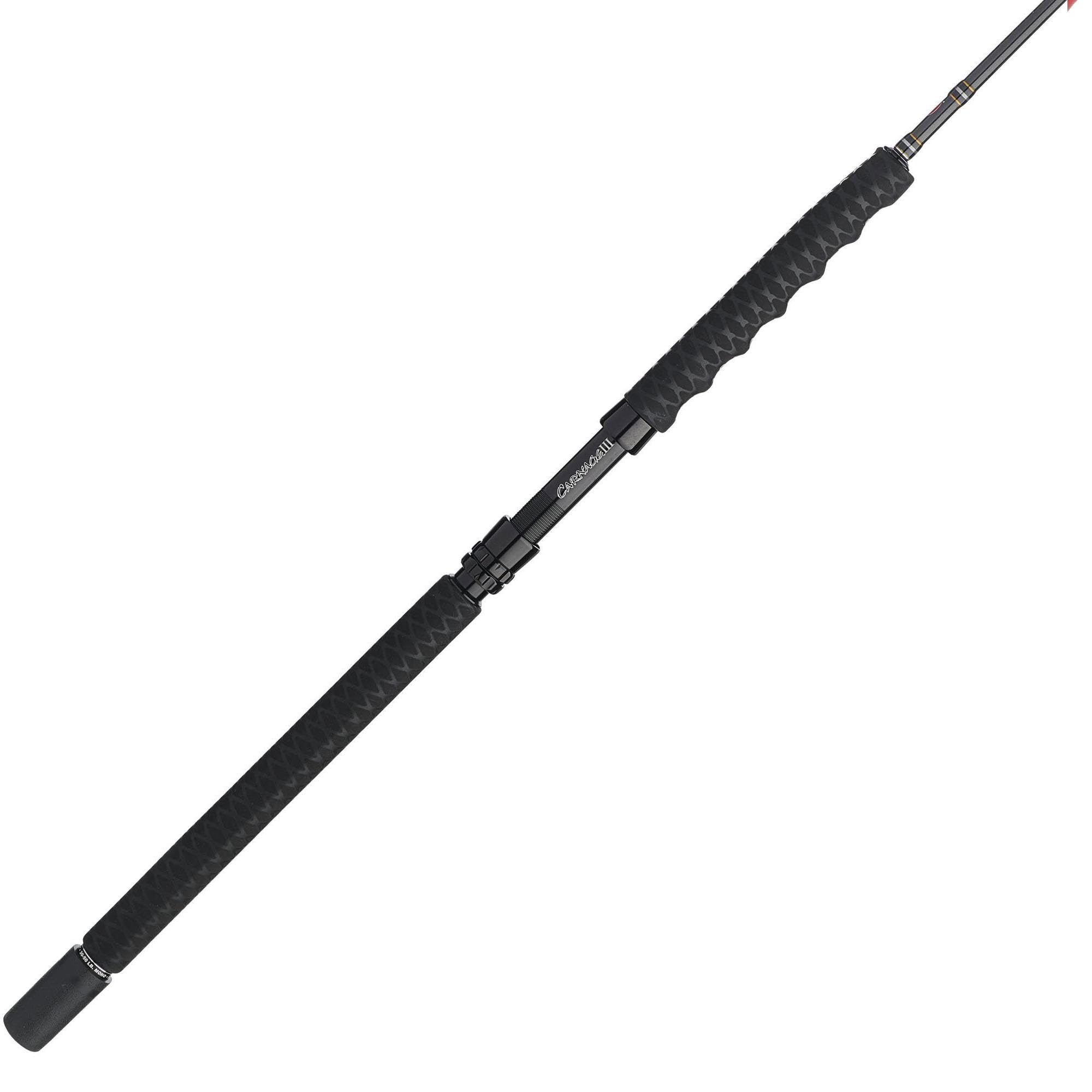 Penn Carnage III boat spinning rod side view highlights balanced construction for jigging precision