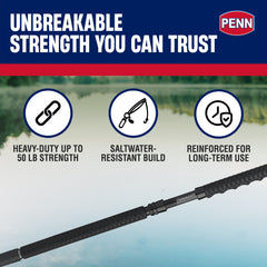PENN Carnage III reel seat in Sea-Guide HBS offers secure, comfortable handling.