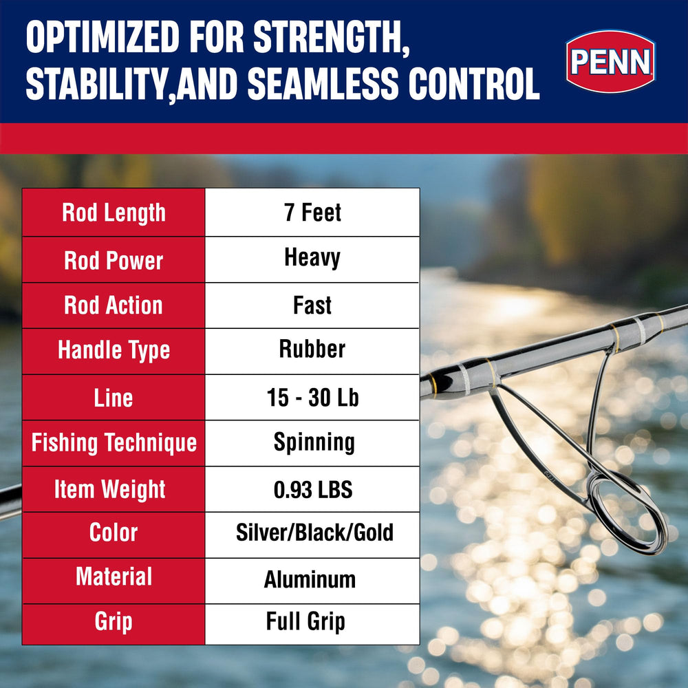 Penn Carnage III Inshore 7ft rod with Fuji K-Series guides for smooth line flow