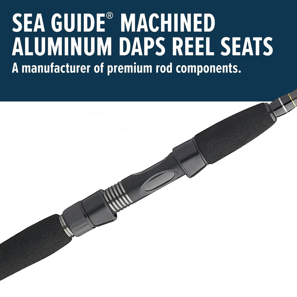 Penn Carnage III inshore rod featuring Sea-Guide DAPS reel seats for reliable handling.