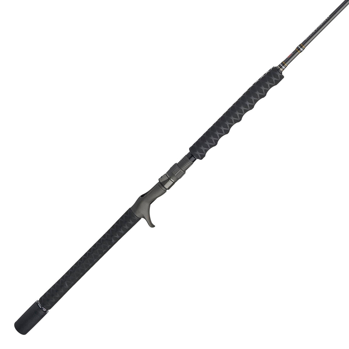 PENN Carnage III jig rod, front angle view highlighting slim SLS3 blank for heavy jigging
