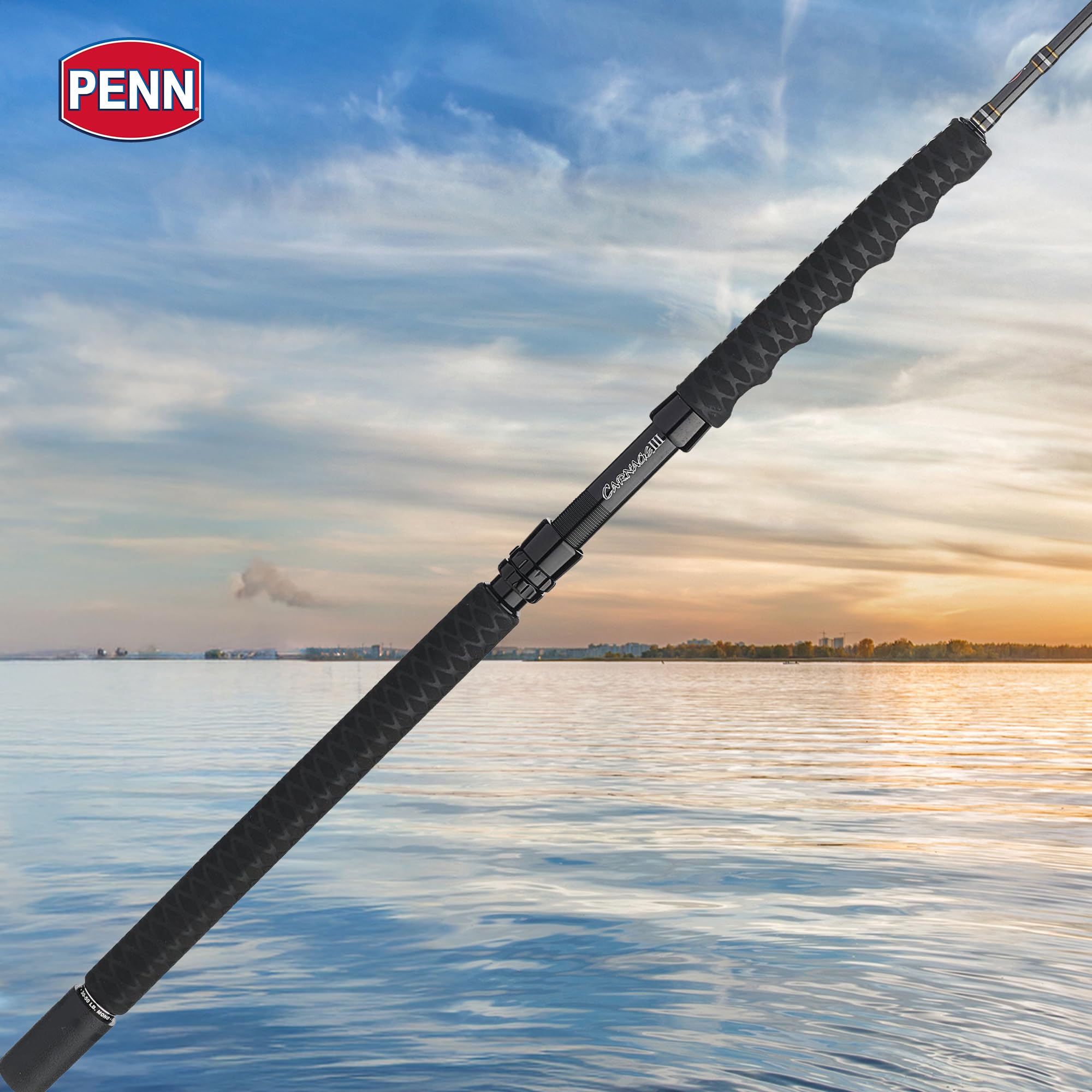 Aluminum gimbal provides steady control when fishing from a boat.
