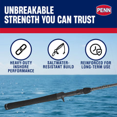PENN Carnage III Sea-Guide reel seat secures reels under pressure