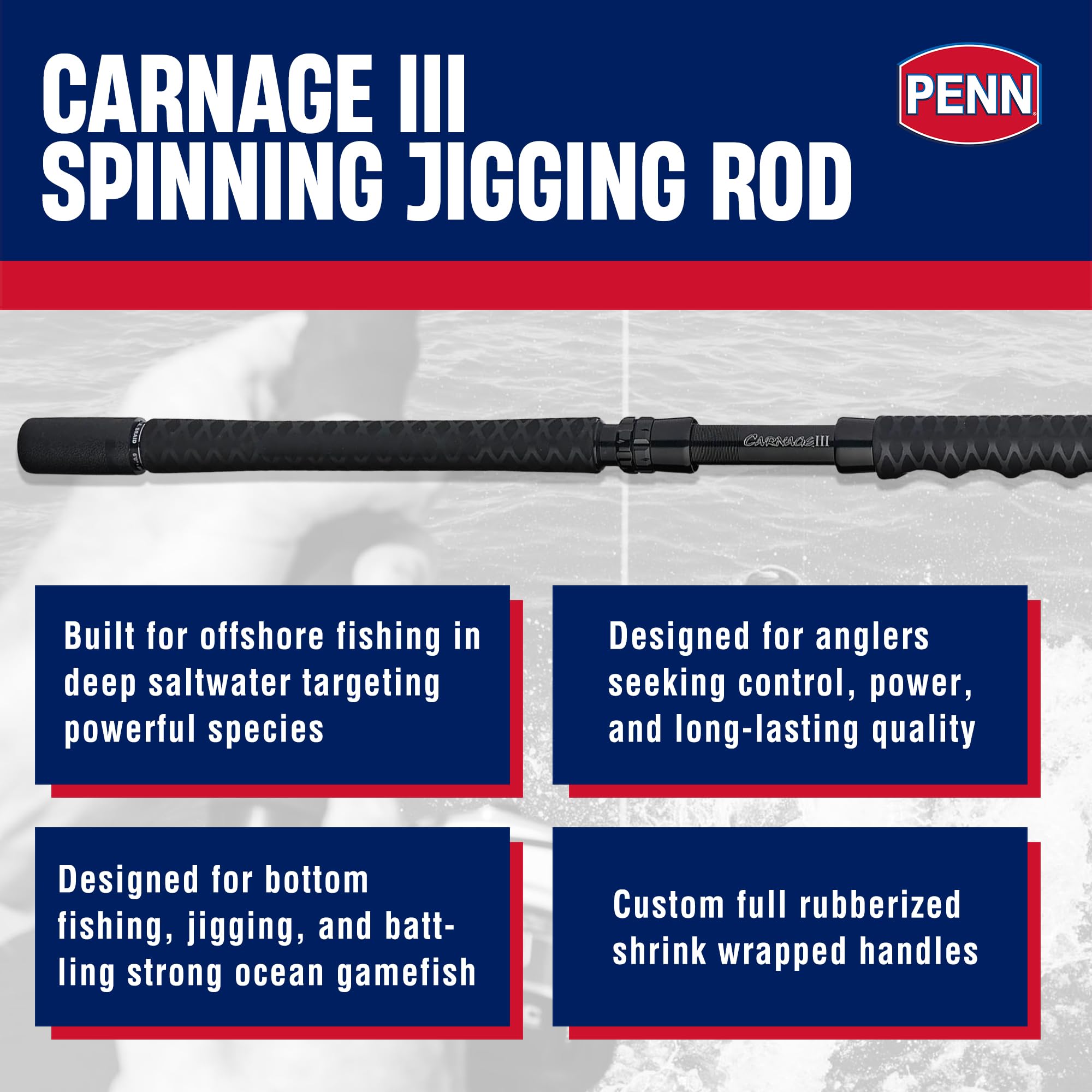 PENN Carnage III SLS3 blank highlights lightweight strength and responsive action