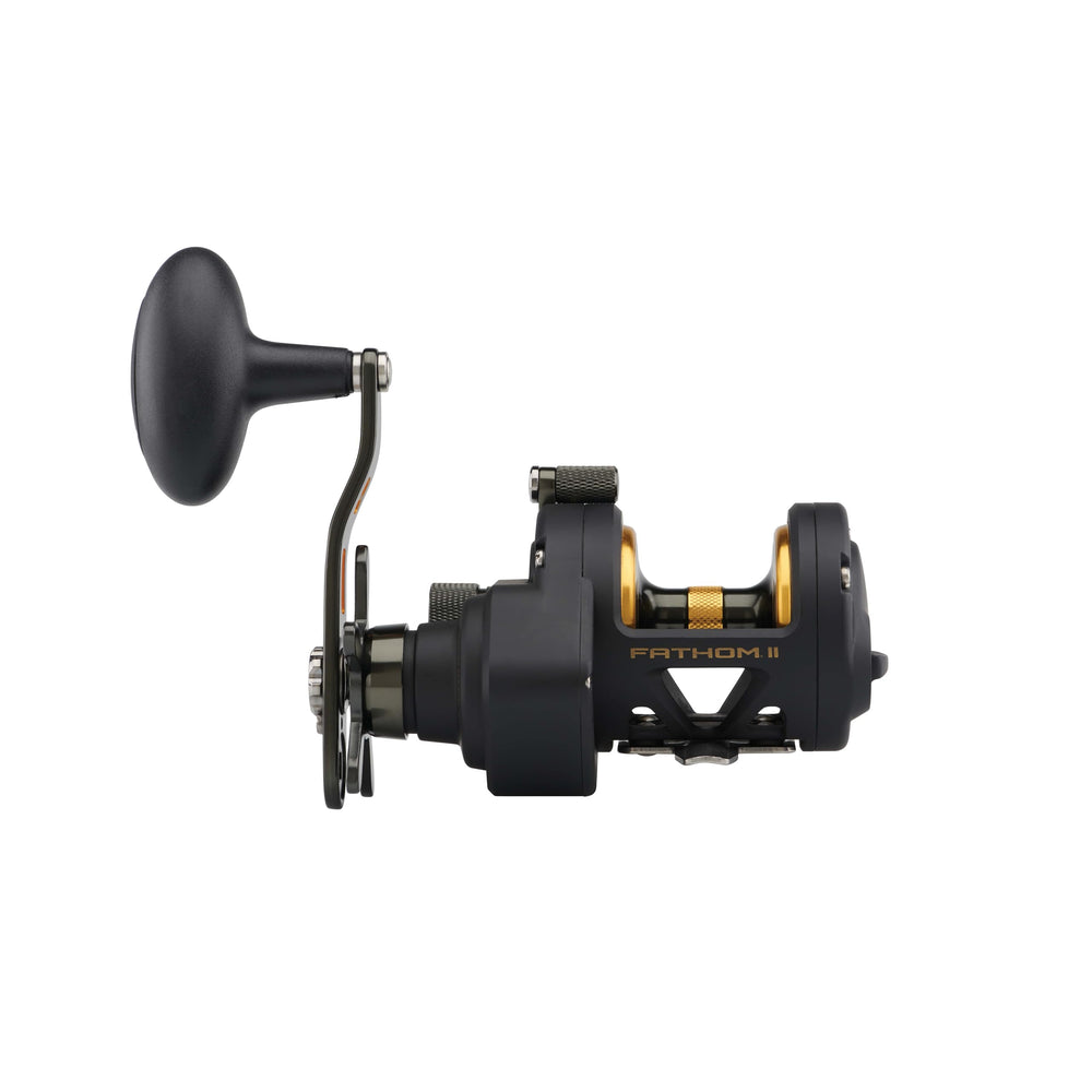 PENN Fathom II bronze main gear with hardened pinion for reliability.