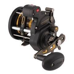 Penn Fathom II spinning rod and reel in angle view, built for tough saltwater conditions.