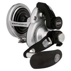 PENN Fathom II lever-drag reel front view, ideal for saltwater use.