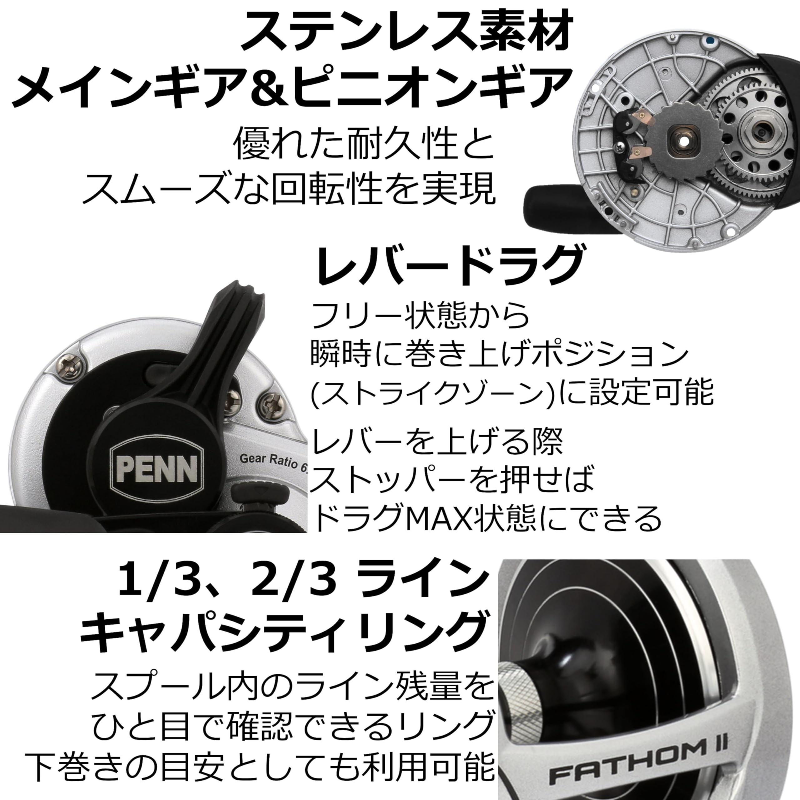 PENN Fathom II ready-to-use reel for offshore or big-game fishing.