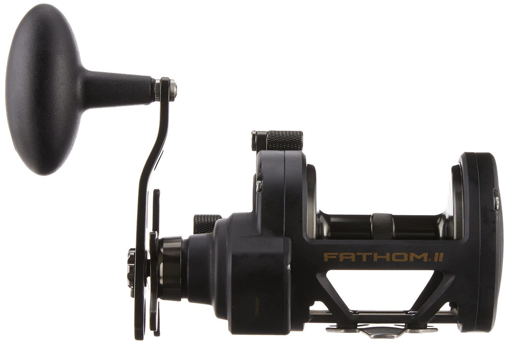 PENN Fathom II spool detail highlights live spindle for long casts.