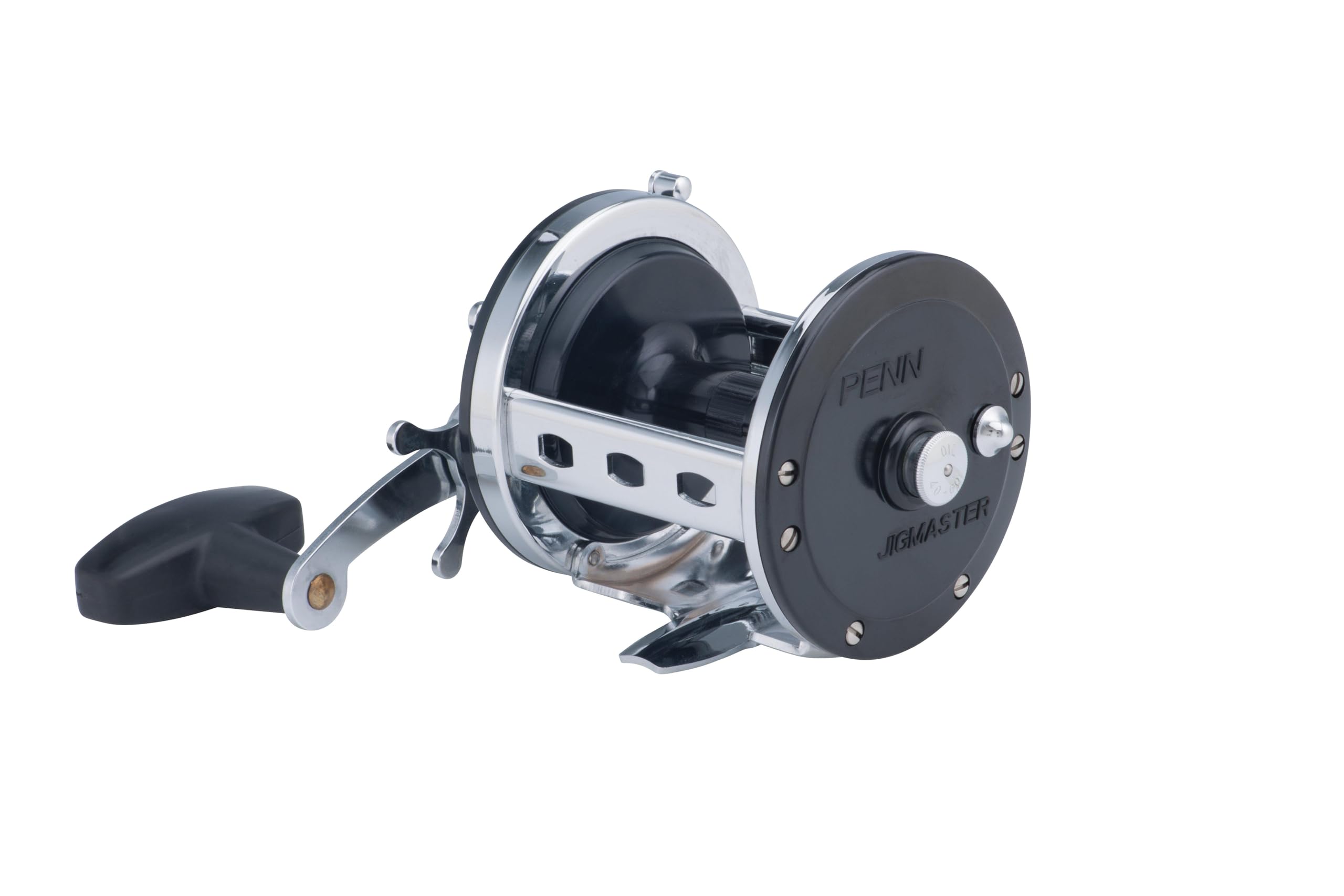 PENN Jigmaster 500L reel showing HT-100 drag system for smooth pressure.