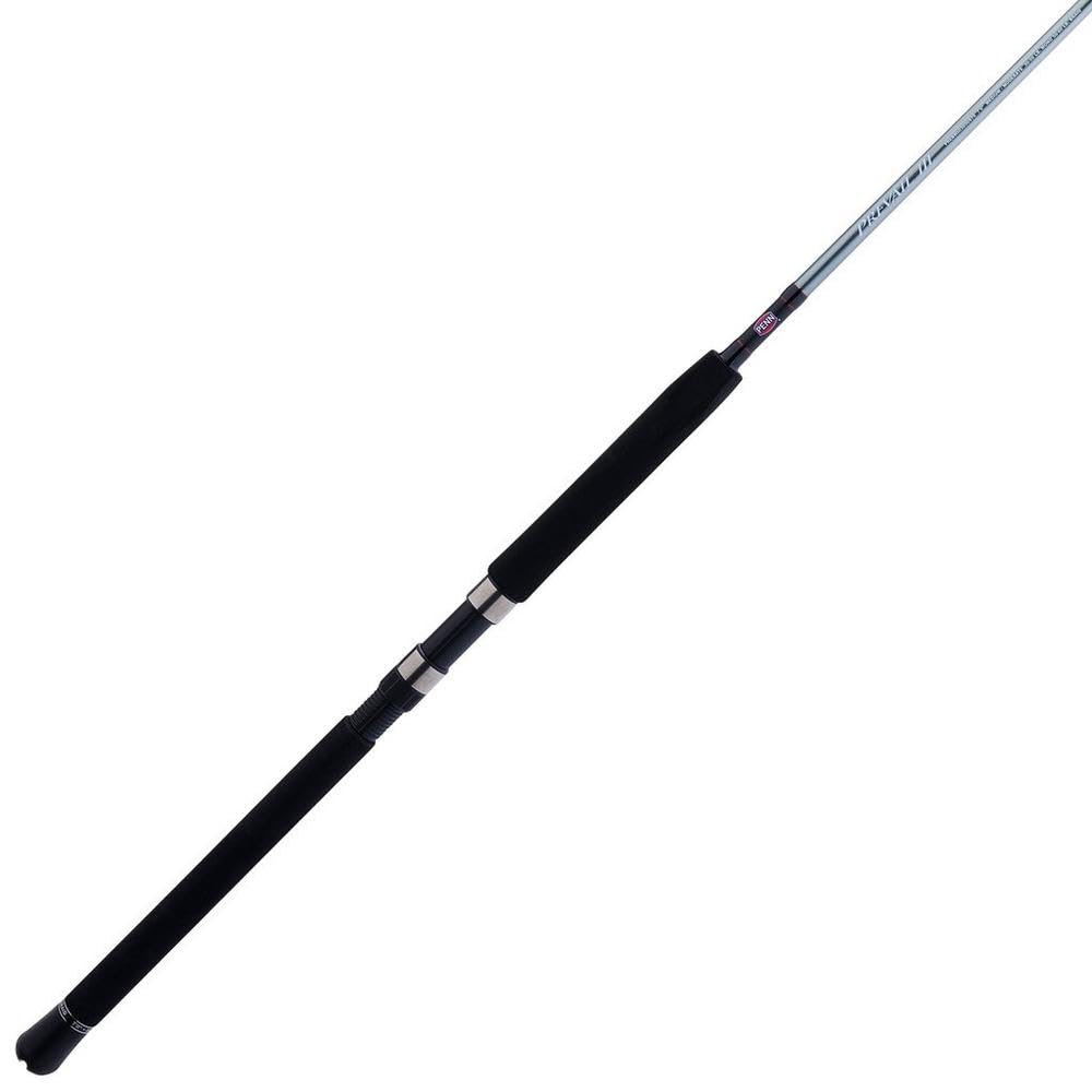 Penn Prevail III 7ft boat spinning rod graphite blank enables strong saltwater casting.