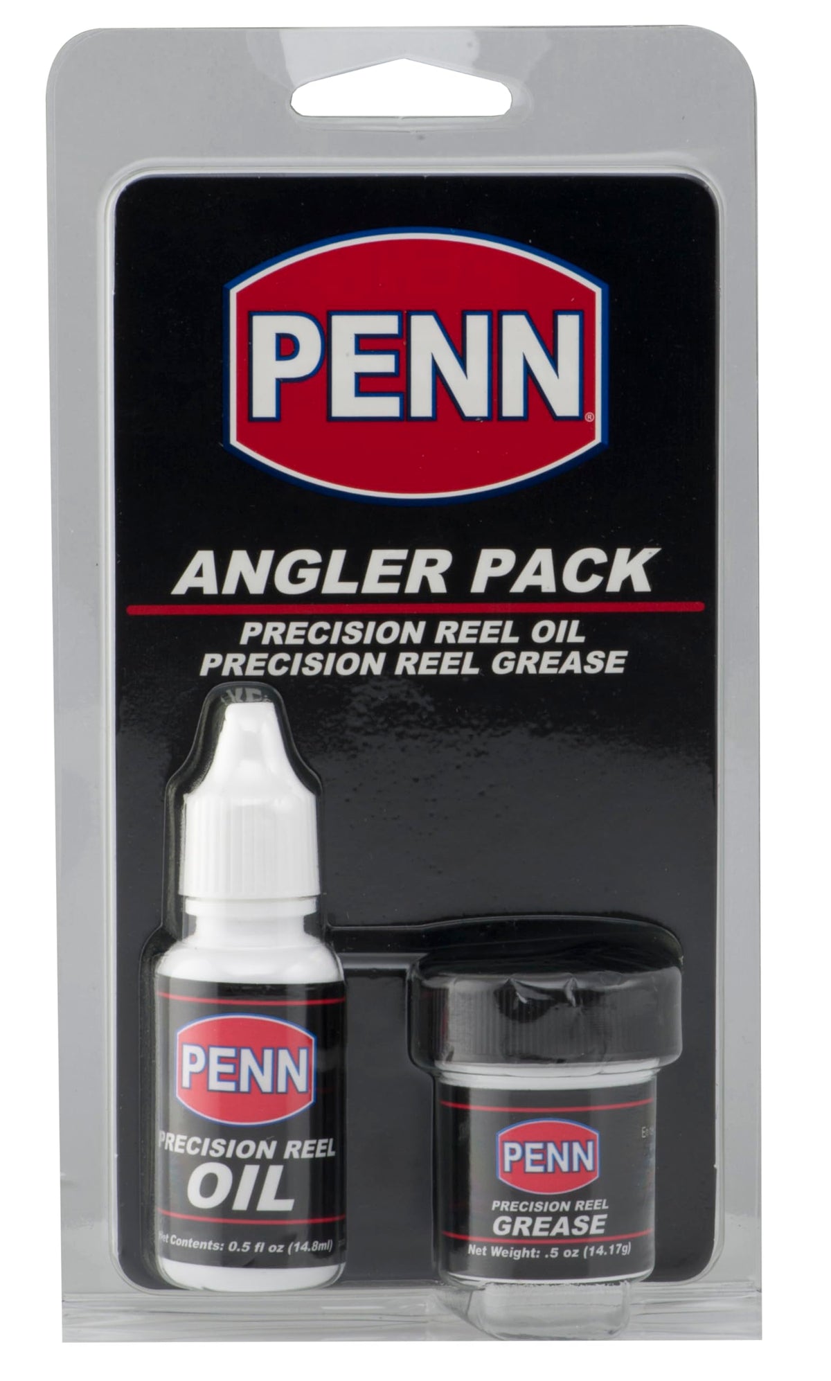 PENN Reel Oil and Lube Angler Pack Clear: 0.5 oz oil bottle and 1 oz grease tub