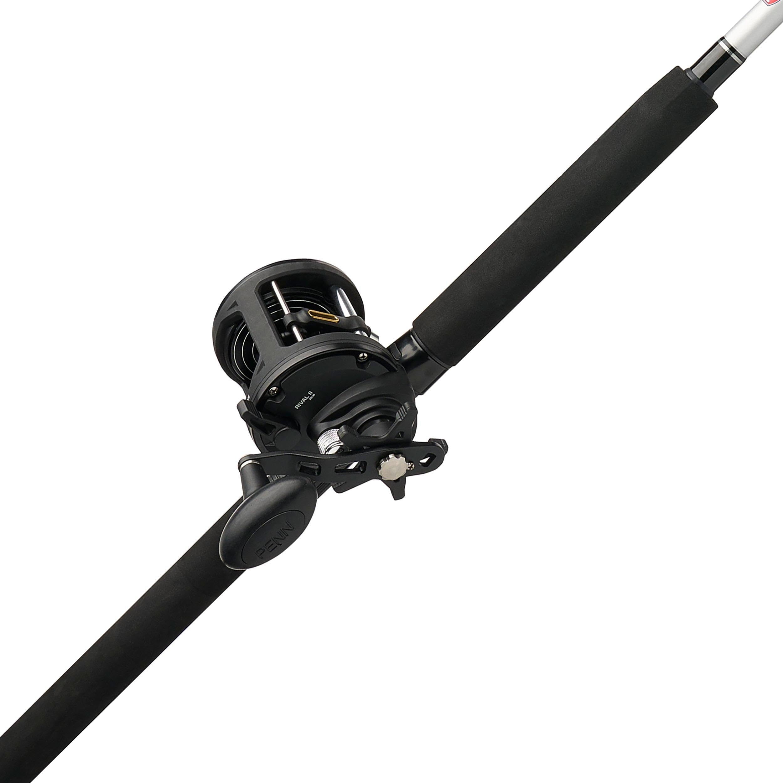 PENN Rival II level wind reel for smooth line control in saltwater fishing.