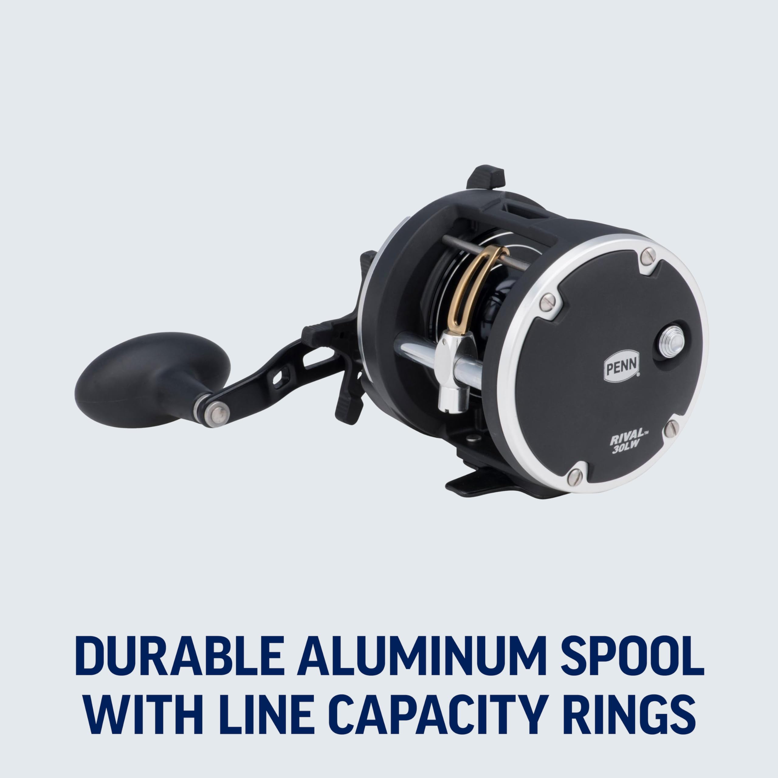 PENN Rival Level Wind bronze gears and pinion for durable performance