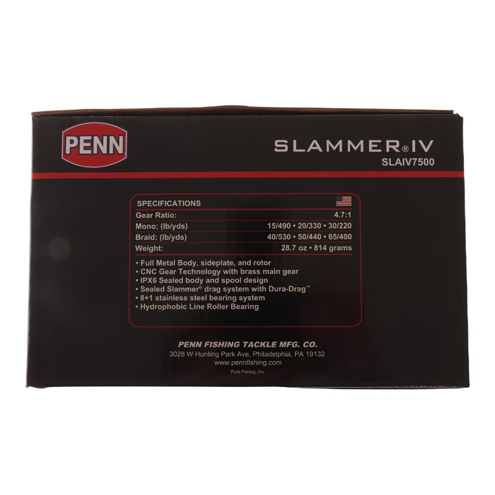 PENN Slammer IV metal body demonstrates durability against corrosion.