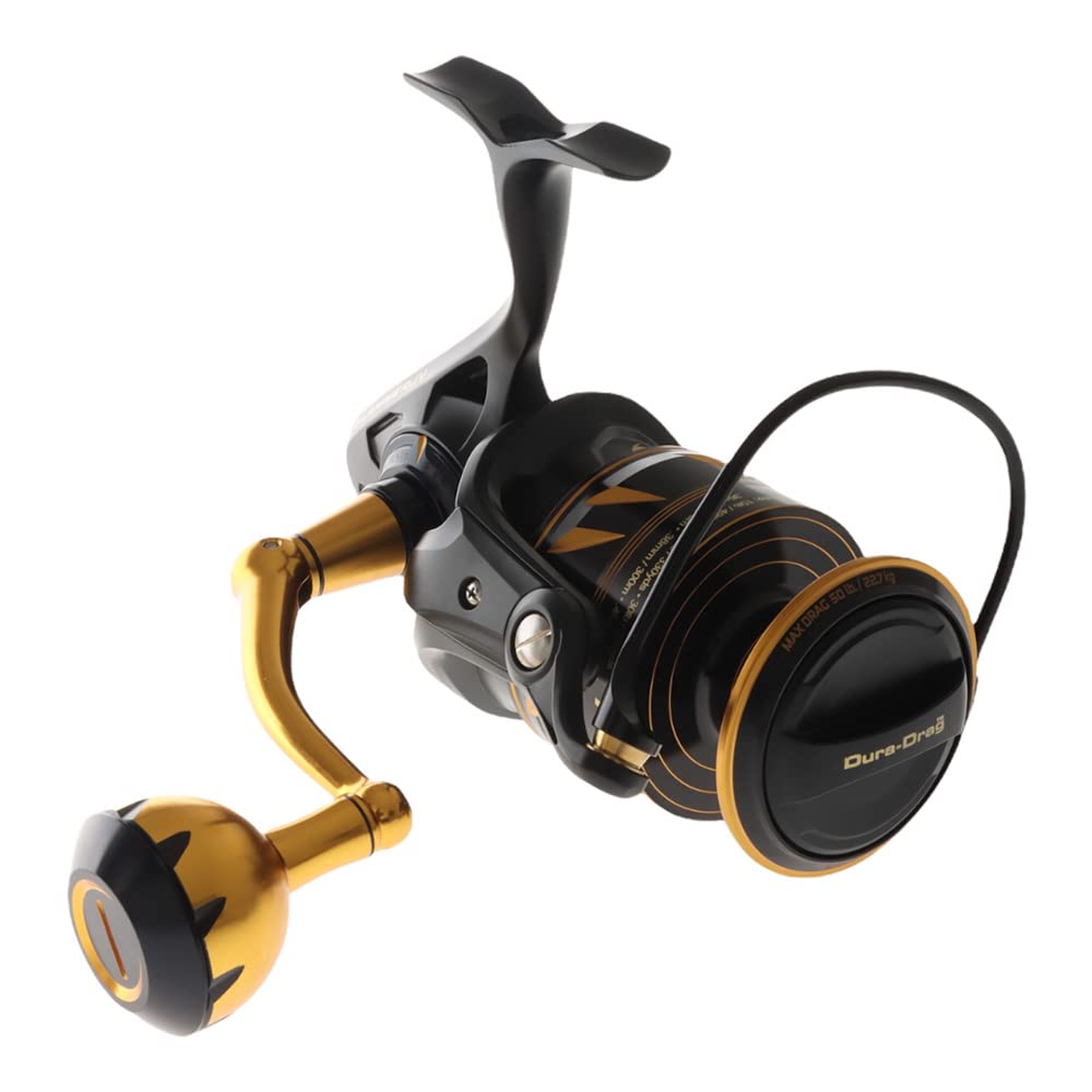 PENN Slammer IV side view shows rugged metal body for saltwater use.