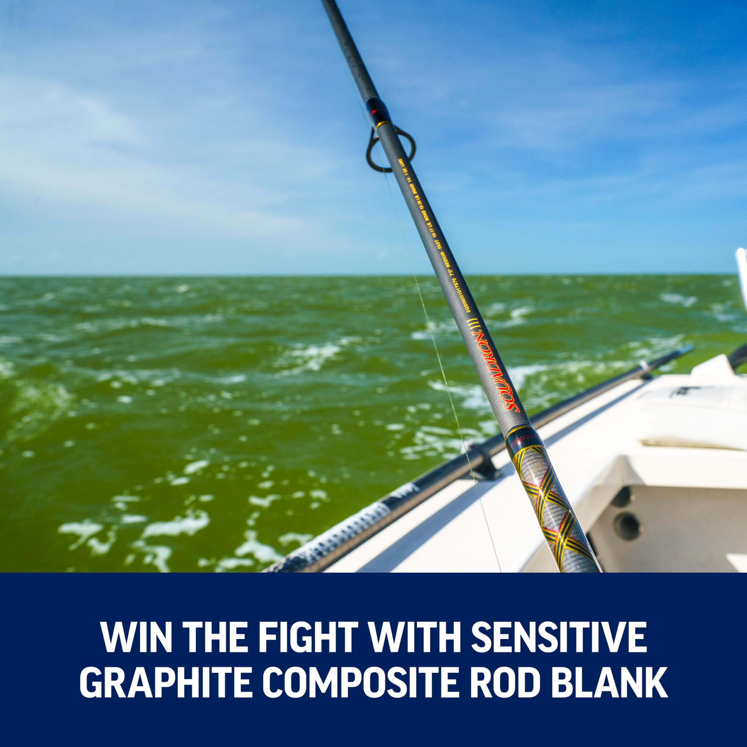PENN Squadron III reel seat provides a secure anchor during fights.