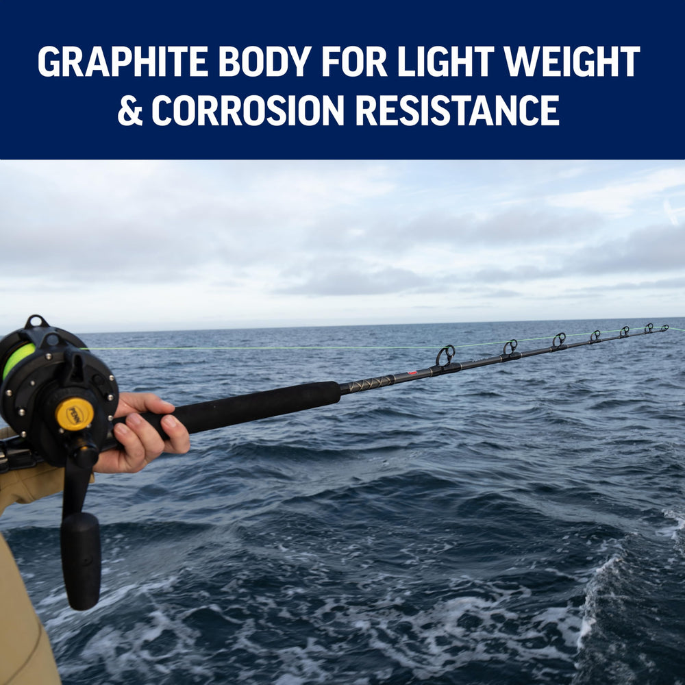 PENN Squall graphite-frame reel emphasizes lightweight strength for long sessions.