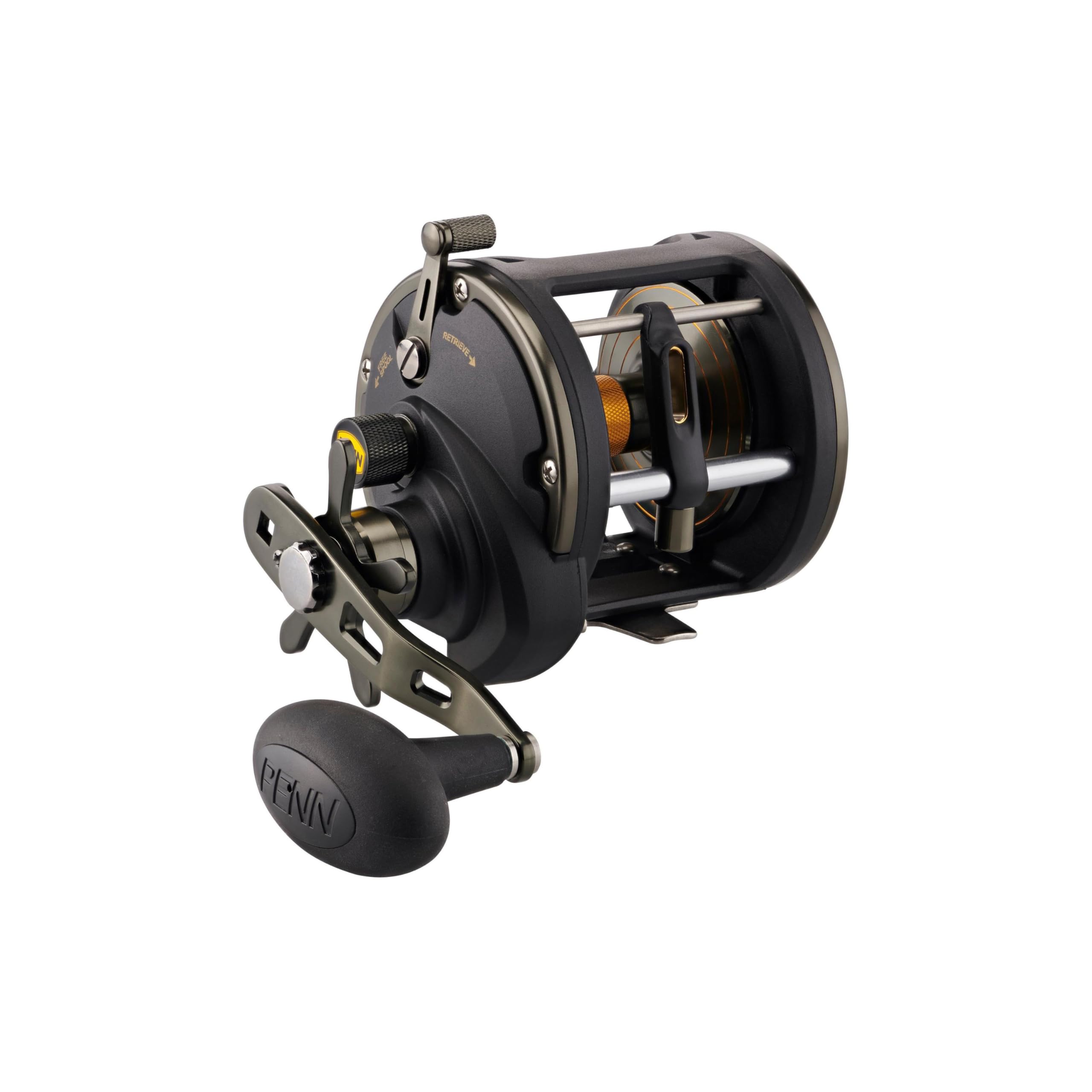 PENN Squall II 30LW handle delivers smooth cranking for long sessions.