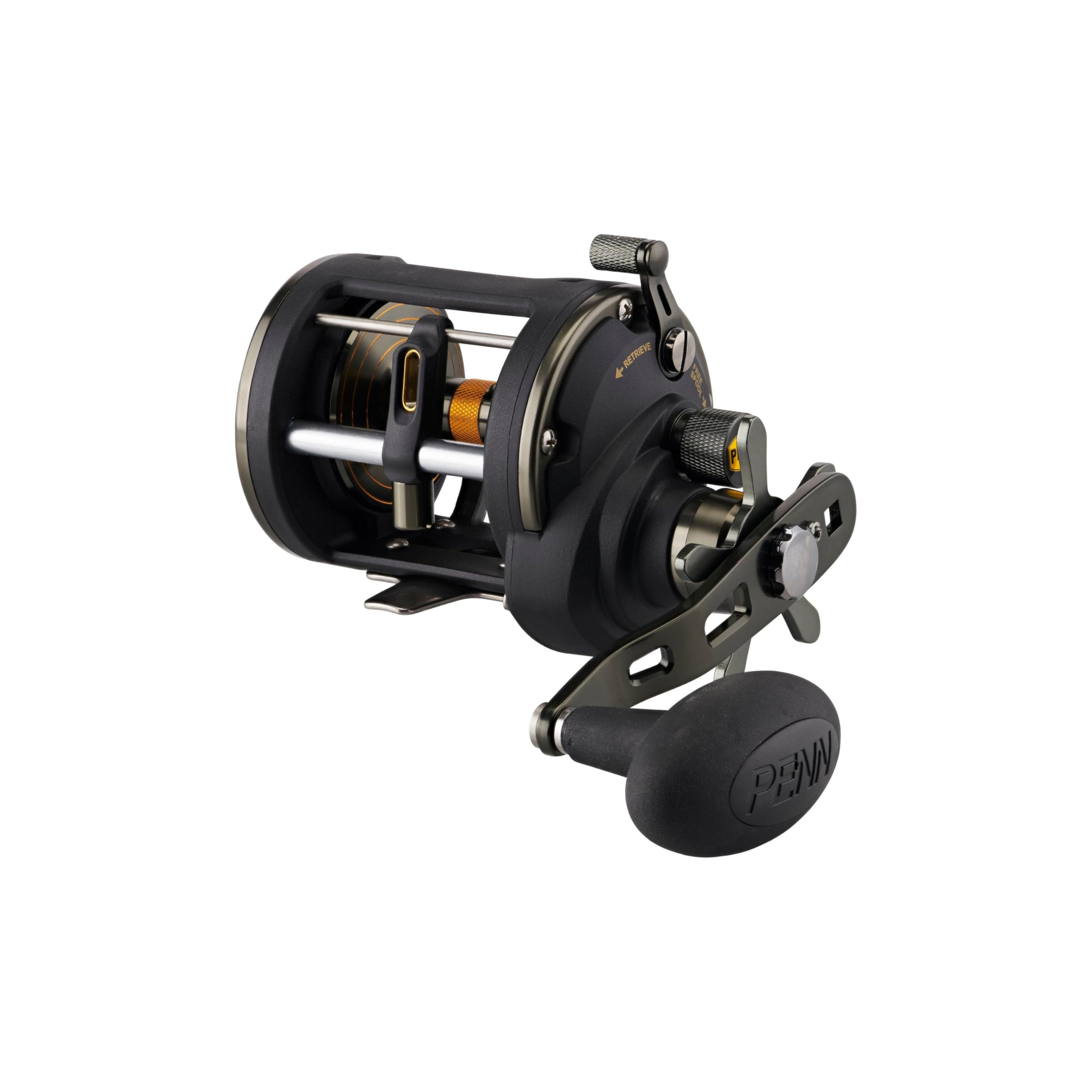 PENN Squall II level wind reel close-up showing durable components for smooth line control.