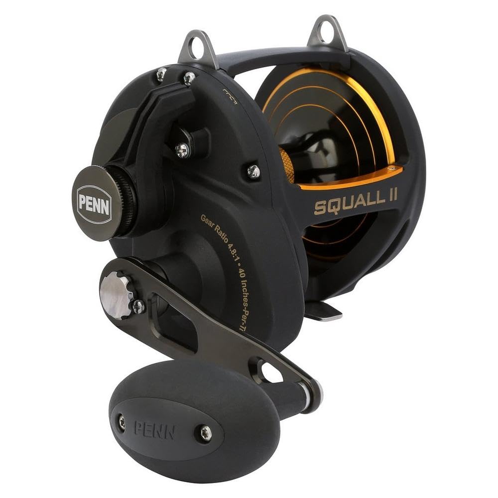 PENN Squall II lever drag reel 60 graphite, ideal for nearshore trolling.